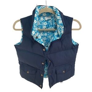 American Eagle Down Filled Reversible Pockets Snap Up Puffer Vest Winter Autumn